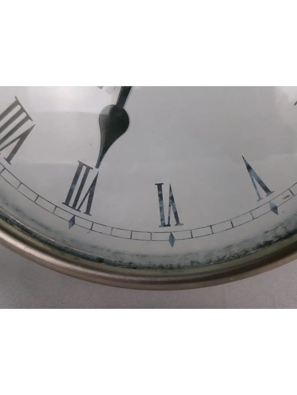 Pottery Barn Pocket Watch Wall Clock Silver Tone Roman Numerals Tested Works